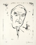 77 Portrt Will Grohmann <br> Lithographie, signiert, numeriert, bezeichnet, Roters L 8, 530 x 430 mm  1963