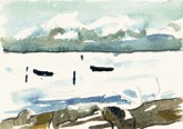 85 Strand bei Grado <br> Aquarell ber Bleistift, signiert, datiert, bezeichnet, fehlt bei Kliemann, 105 x 145 mm  1998