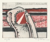 95 Neujahrsglckwunsch 1968/69 <br> Farbige Kaltnadelradierung, signiert, numeriert, gewidmet, Roters Vb 27, 100 x 120 mm  1968