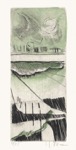 106 Neujahrsglckwunsch fr 1995 <br> Kaltnadelradierung, koloriert, signiert, numeriert, gewidmet, Kliemann Vb 75, 165 x 70 mm  1994