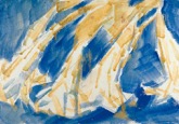 17. Aquarell und Kreiden auf Japan, monogrammiert und datiert,
(rckseitig Nachlassstempel und Signatur von Helene Rohlfs), Vogt 37/72, 350 x 500 mm 1937