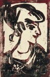 23. Holzschnitt, Handdruck des Knstlers in Rot, anschlieend mit demselben Stock schwarz
berdruckt, signiert, Vogt 73, 408 x 270 mm um 1913