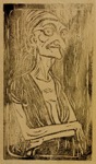 26. Original-Holzschnitt, Handdruck auf braunem Papier, im Stock monogrammiert, 
verso: Nachlassbesttigung (signiert: Vogt), Vogt 24, 250 x 144 mm um 1910