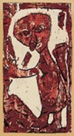 27. Holzschnitt, Handdr. des Knstlers in Rot, dann mit demselben Stock in Braun berdruckt 
und mit Feder berzeichnet, signiert, Vogt 142, 227 x 120 mm (statt 222 x 122 mm) 1922