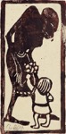 30. Linolschnitt, Handdruck des Knstlers in Rot, dann mit demselben 
Stock braun berdruckt, signiert, rckseitig bezeichnet, Vogt 63, 
367 x 180 mm (statt 365 x 176) um 1912/1913