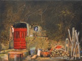 24. l auf Leinen,monogrammiert, datiert, rckseitig: signiert, datiert, bezeichnet, 300 x 400 mm 1989