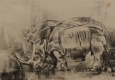 46. Kohle, mit Stempelsignatur, datiert, rckseitig: signiert, datiert, bezeichnet, 400 x 600 mm 2017