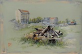 47. l auf Leinen, mit Stempelsignatur, datiert, rckseitig: signiert,
datiert, bezeichnet, 400 x 600 mm 2003