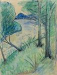 2. Aquarell und Farbkreiden, signiert, Lttichau/Pirsig 654, 687 x 525 mm um 1915